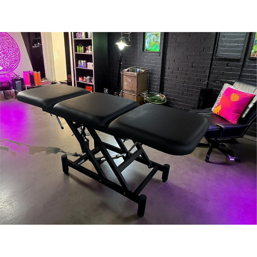 Camilla estética eléctrica 3 cuerpos base negra Tec Fisiobelle