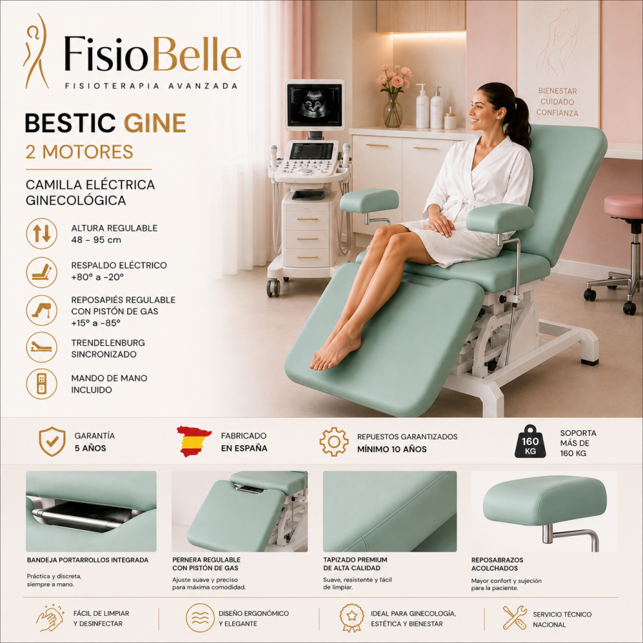 Camilla Eléctrica Ginecológica 2 Motores Bestic Gine | FisioBelle