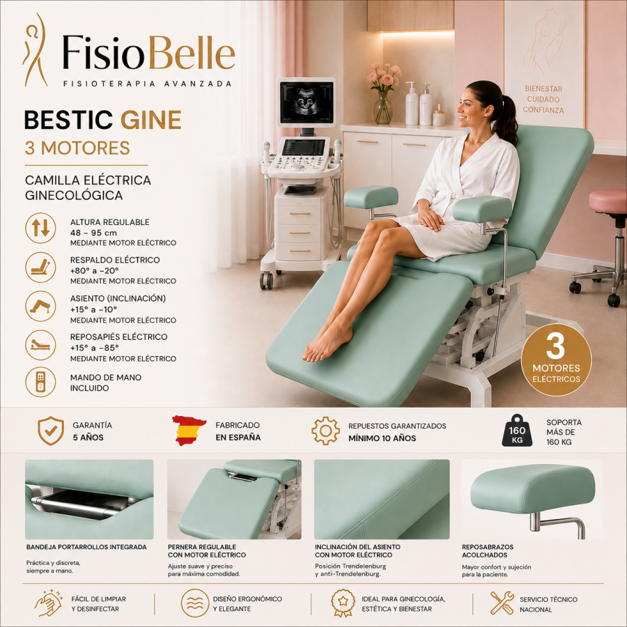 Camilla Eléctrica Ginecológica Bestic Gine-Plus de Fisiobelle: 3 Motor