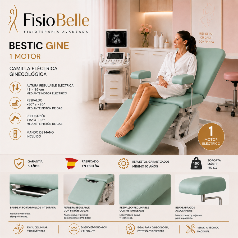 Camilla Eléctrica Ginecológica 1 Motor Bestic Gine | FisioBelle