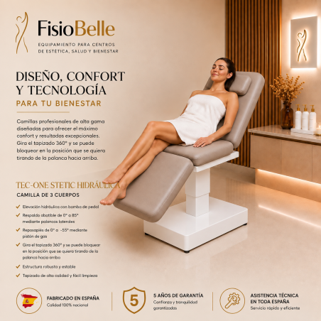 Camilla Estética hidráulica 3 Cuerpos Tec-One Stetic Fisiobelle