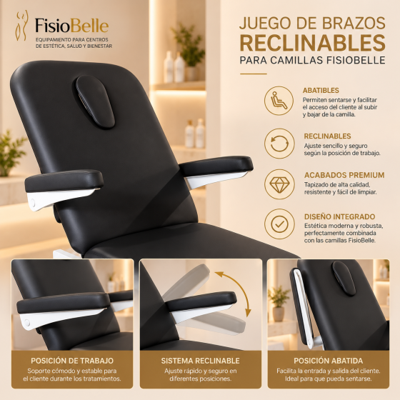 Juego brazos reclincables camillas fisobelle