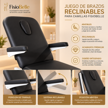 Juego brazos reclincables camillas fisobelle