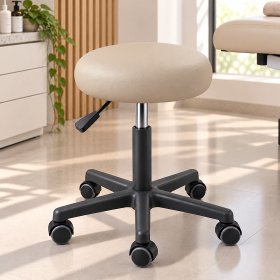 TABURETE  GAS BASE PVC CON RUEDAS FISIOBELLE
