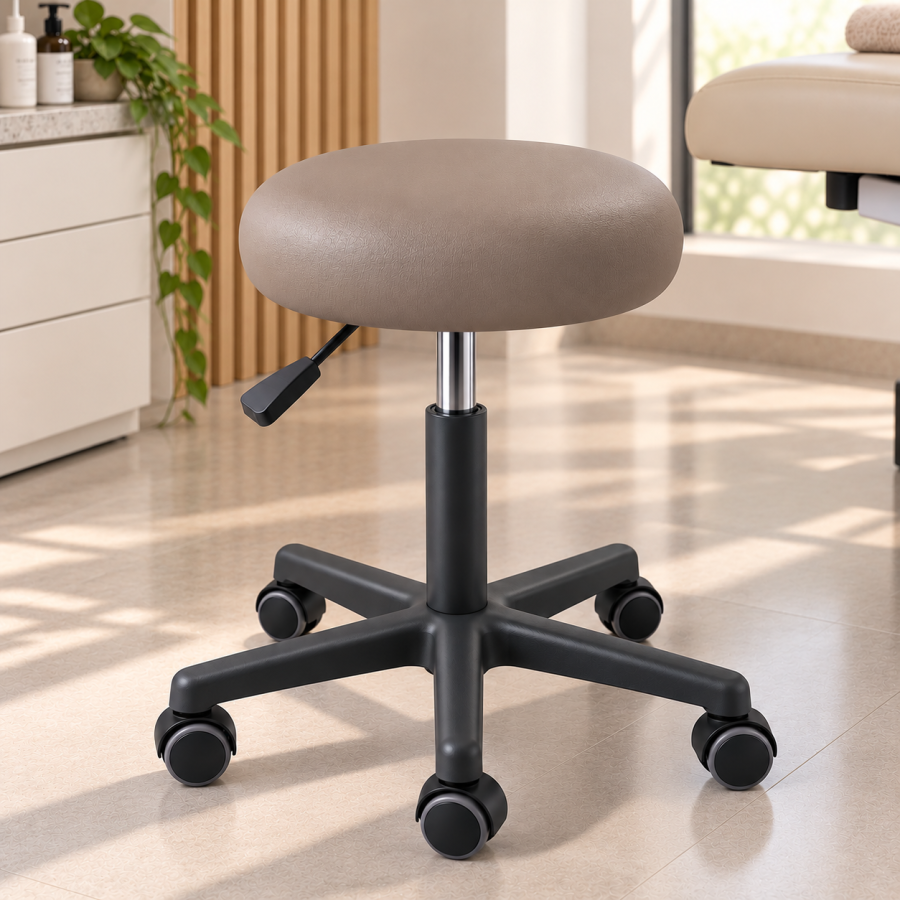 TABURETE  GAS BASE PVC CON RUEDAS FISIOBELLE