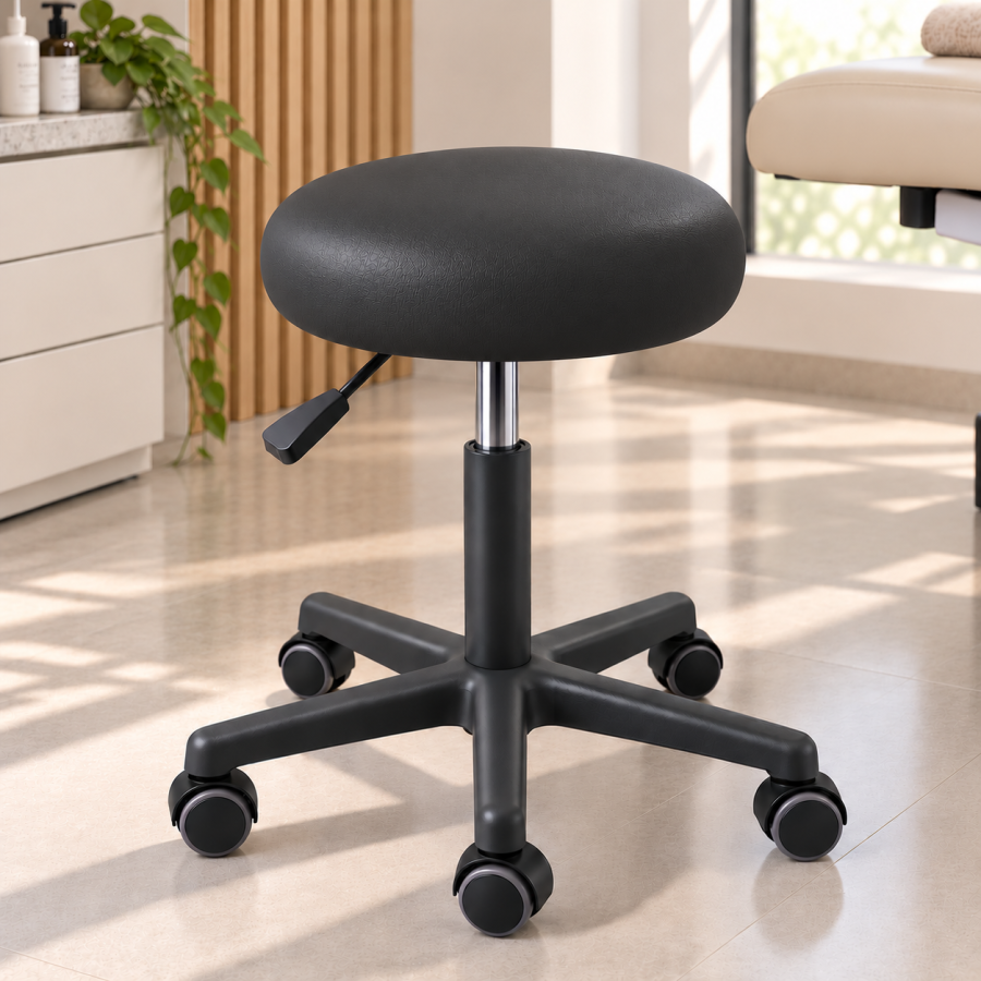 TABURETE  GAS BASE PVC CON RUEDAS FISIOBELLE