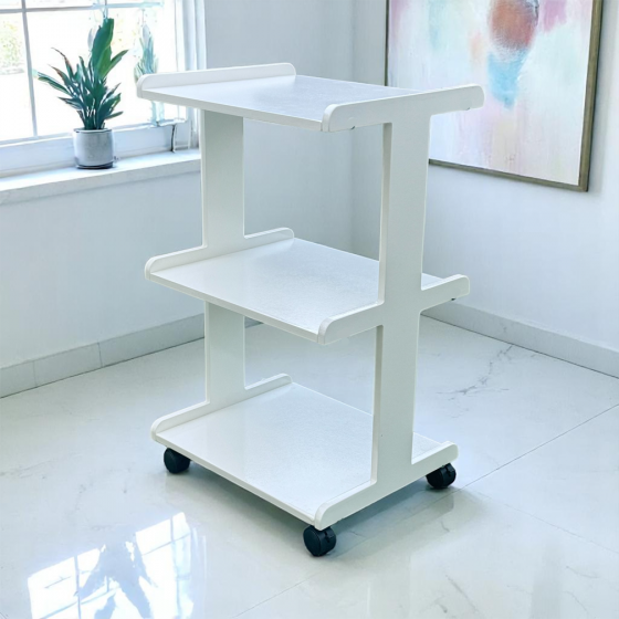 CARRO APARATOS MADERA 3 ESTANTES SMART LACADO 40X50X80 CM.