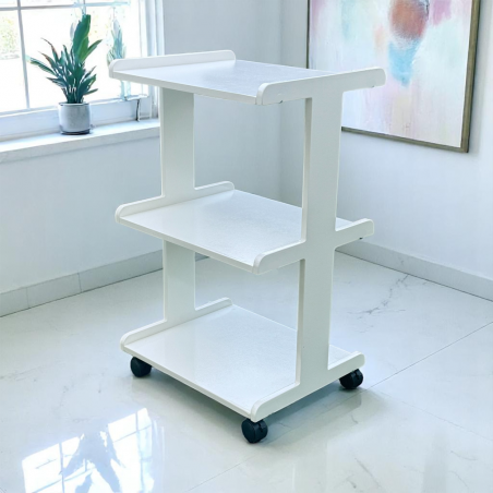 CARRO APARATOS MADERA 3 ESTANTES SMART LACADO 40X50X80 CM.