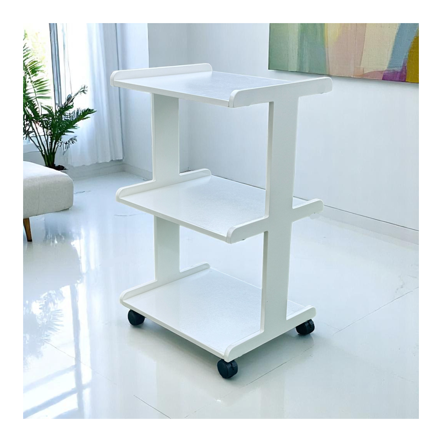 CARRO APARATOS MADERA 3 ESTANTES SMART LACADO 40X50X80 CM.