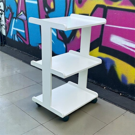 CARRO APARATOS MADERA 3 ESTANTES SMART LACADO 40X50X80 CM.
