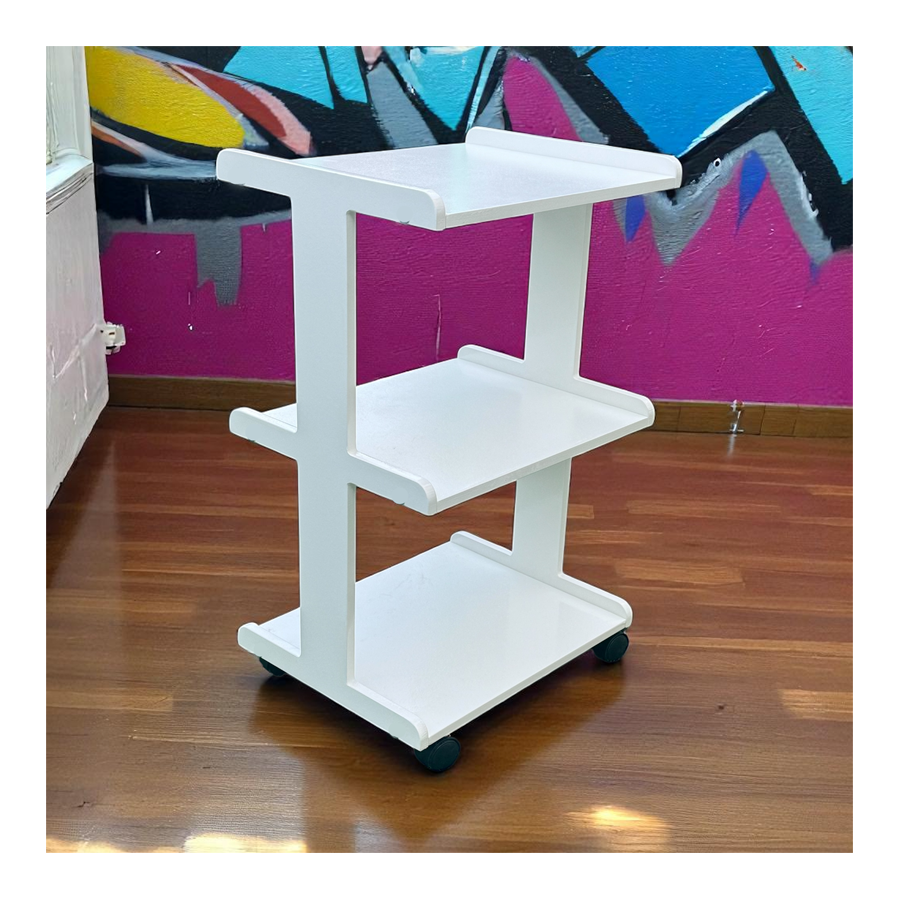 CARRO APARATOS MADERA 3 ESTANTES SMART LACADO 40X50X80 CM.